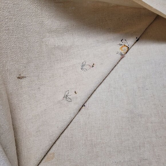 Vintage Embroidered Fabric Floral Country Crinoline Lady Southern Belle 80‎ x 65 - Picture 8 of 10